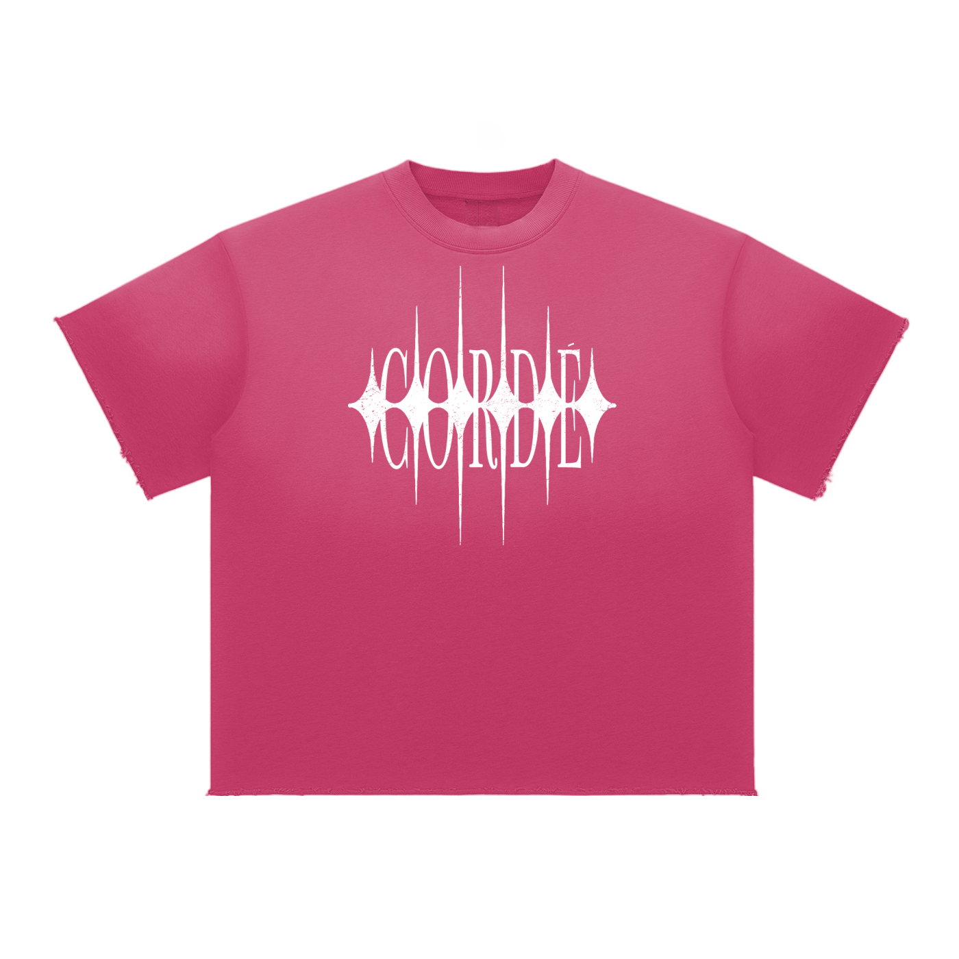 RAW EDGE TEE ROSE RED