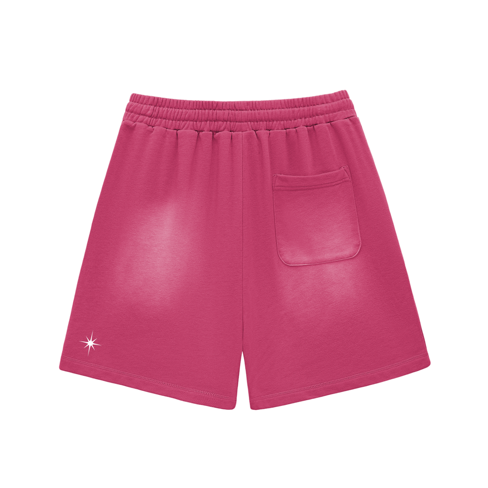 RAW EDGE SHORTS ROSE RED