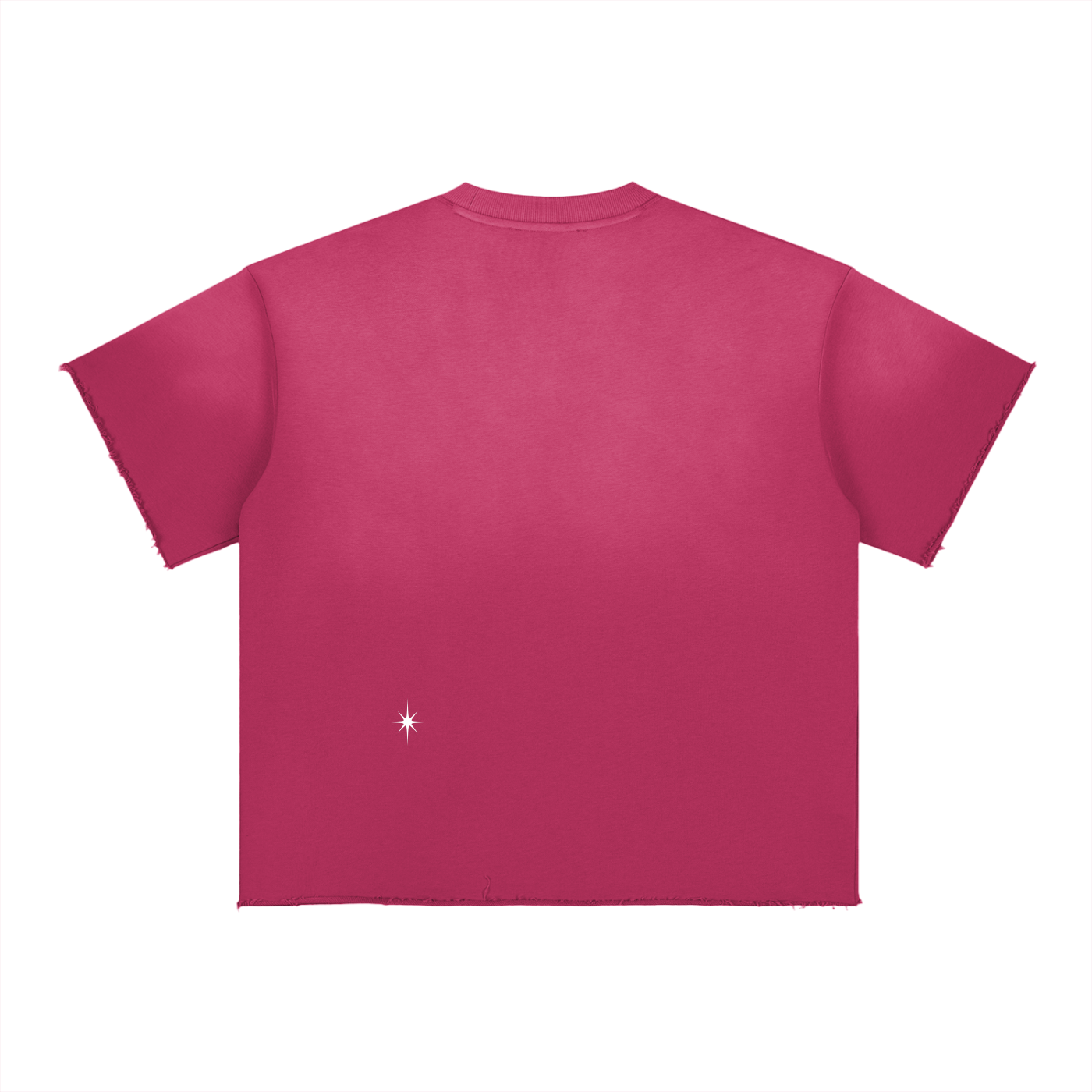 RAW EDGE TEE ROSE RED